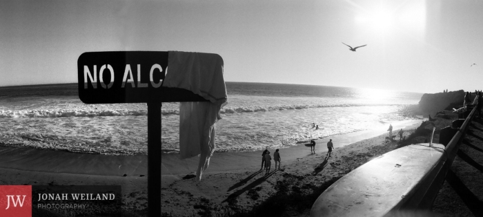 Hanna Beach in Malibu, California. Photo by Jonah Weiland, shot on a Widelux F7.