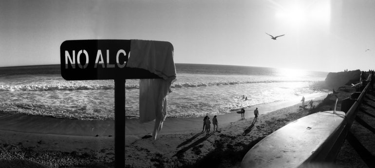 Hanna Beach in Malibu, California. Photo by Jonah Weiland, shot on a Widelux F7.